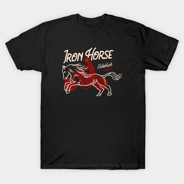 Iron horse (black) T-Shirt by Surururr